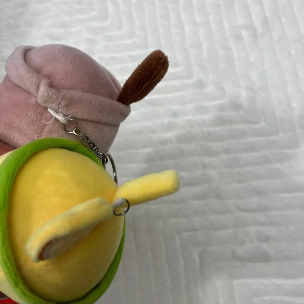 Plush Bubble‎ Tea Boba Tea Yellow Lemon Pink Keychain